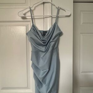 Windsor Light Blue Draped Mini Dress